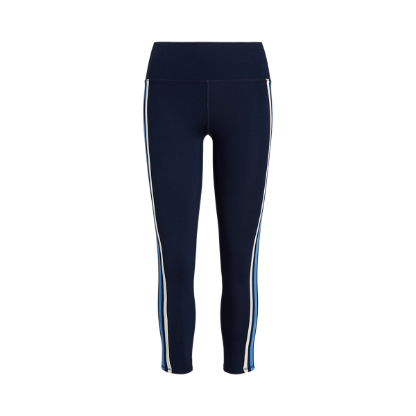 Refined Navy Striped Stretch Jersey Cropped Legging Lauren Petite 2