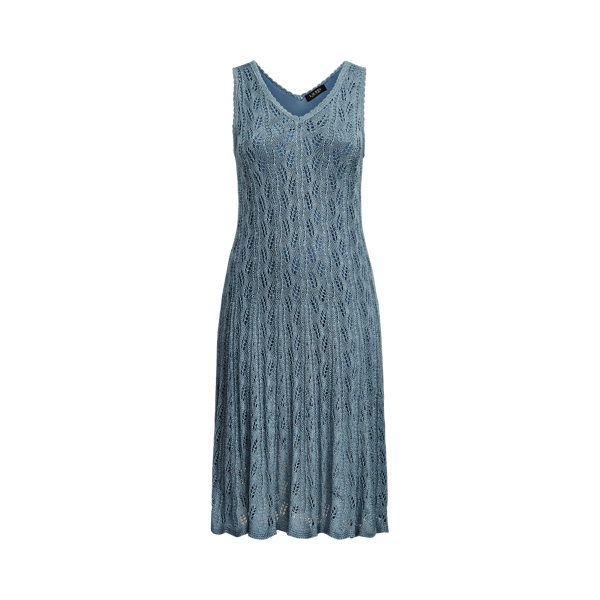 Pointelle Linen-Blend Dress Lauren Woman em 1