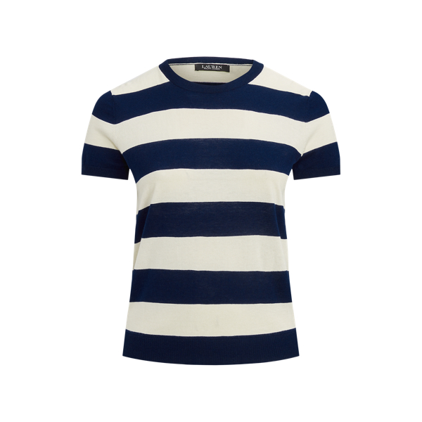 Striped Short-Sleeve Jumper Lauren Woman 1