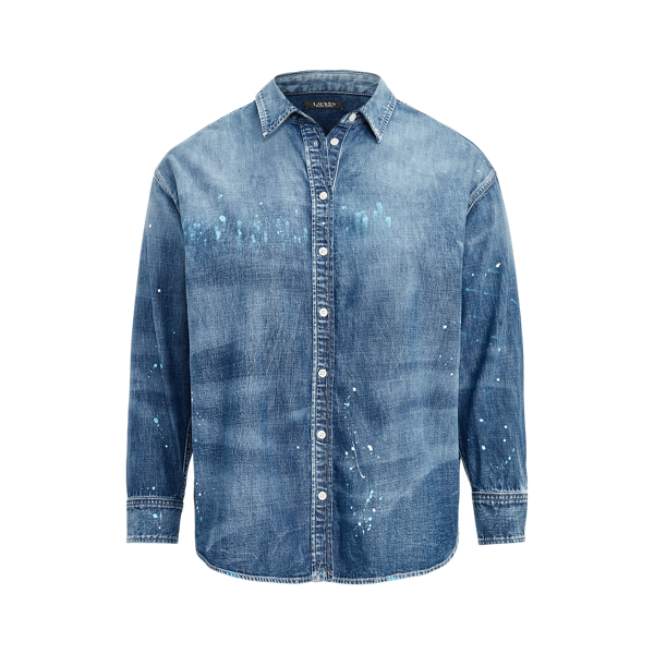 Paint-Splatter Denim Shirt Lauren Woman 1