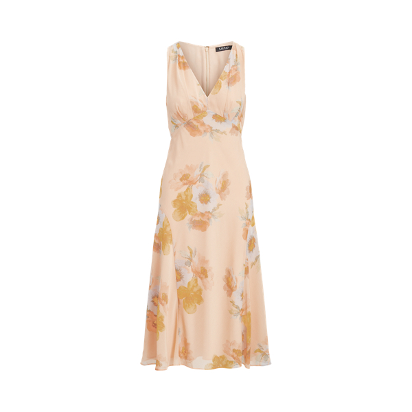 Floral Crinkled Georgette Dress Lauren 1