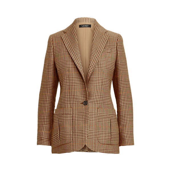 Blazer prince-de-galles en tweed de lin Lauren en 1