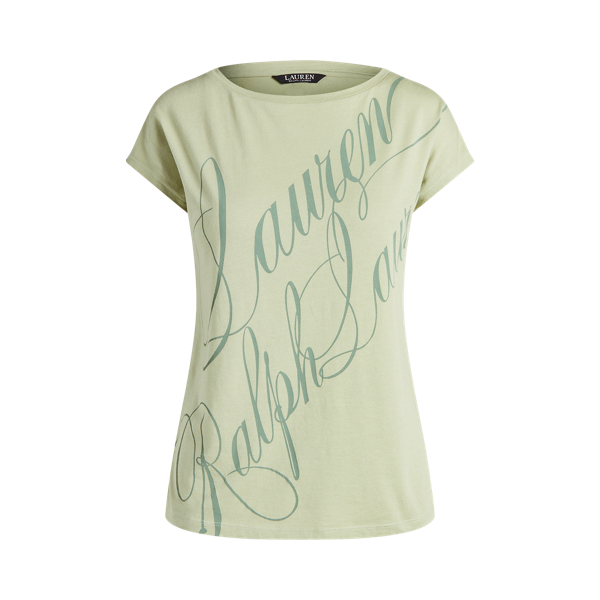Script-Logo Cotton-Blend T-Shirt Lauren Petite 1