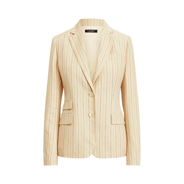 Striped Linen-Blend Blazer