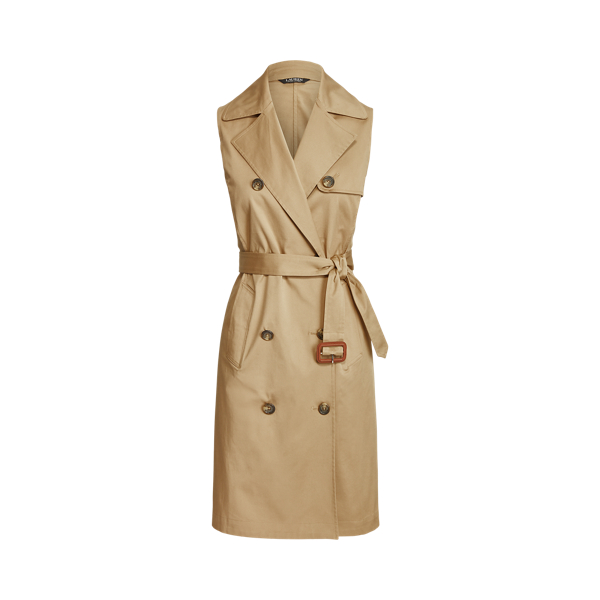 Micro-Sanded Twill Sleeveless Dress Lauren Petite 1