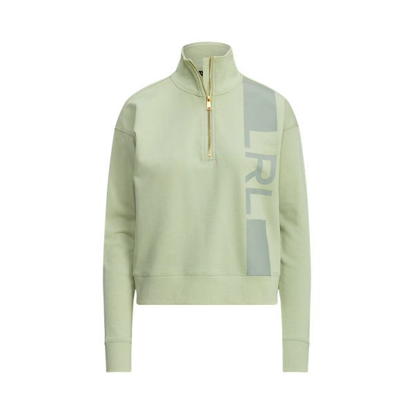Ranch Sage French Terry Quarter-Zip Sweatshirt Lauren Petite 2