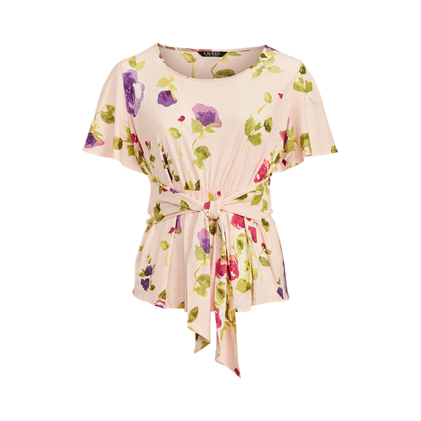 Camiseta de punto de mezcla de lino Lauren Woman en 1
