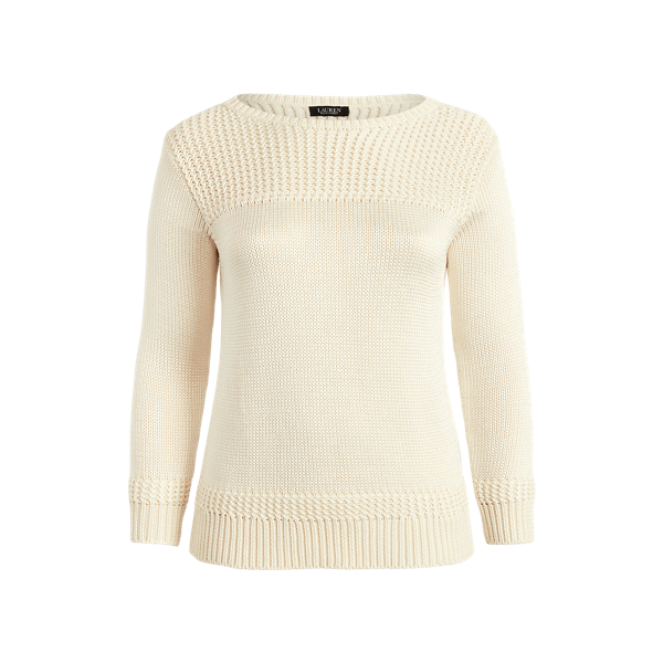 Cotton-Blend Boatneck Sweater Lauren Woman em 1