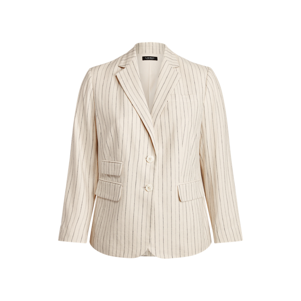 Blazer in misto lino a righe Lauren Woman in 1