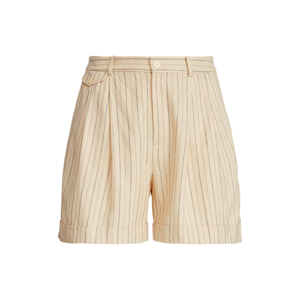 Short ray&eacute; pliss&eacute; en lin&nbsp;m&eacute;lang&eacute; Lauren Woman en 1