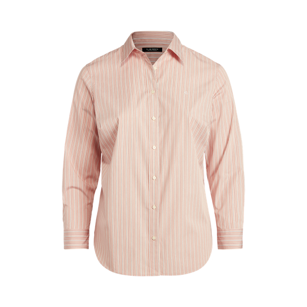 Striped Cotton Broadcloth Shirt Lauren Woman 1