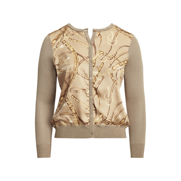 Equestrian-Print Cardigan Jumper Lauren Woman 1