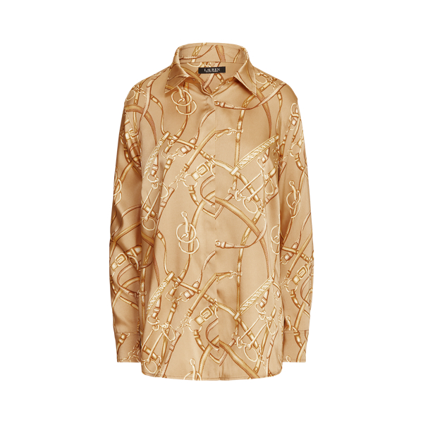 Equestrian-Print Twill Shirt Lauren Woman 1
