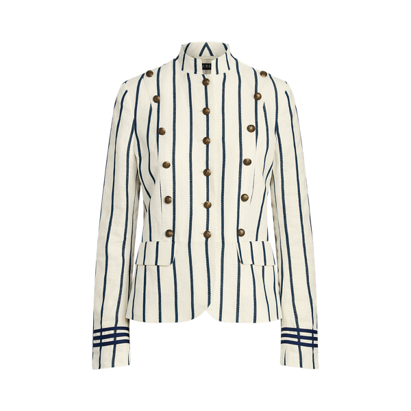 Striped Linen-Blend Blazer Lauren 1