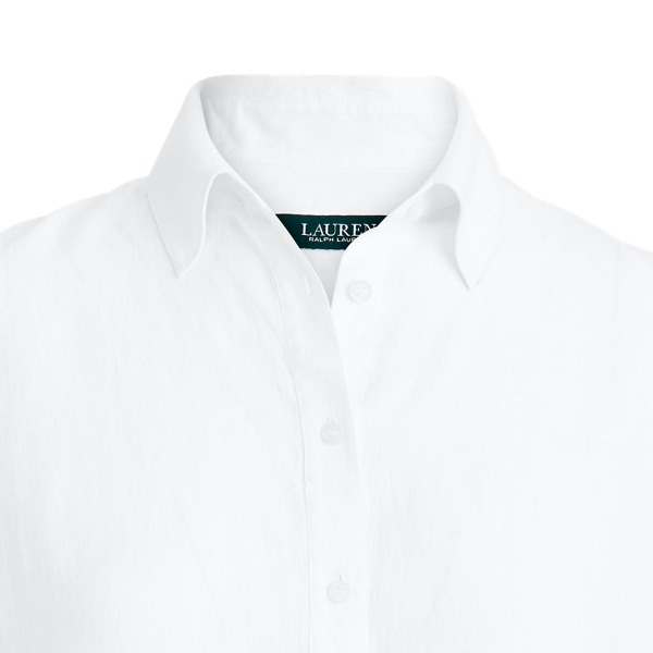 売れ筋商品|||ラルフローレン シャツ レディース トップス RELAXED FIT LINEN SHORT SLEEVE SHIRT - Button-down blouse - white s7-AI200699152053_alternate1?$