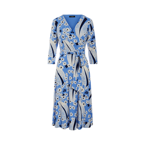 Floral Surplice Jersey Dress Lauren 1