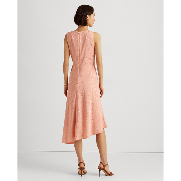 Robe sans manches fleurie en jacquard Lauren Petite en Sable rose 5