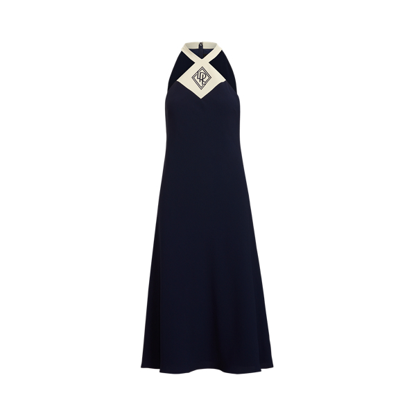 Embroidered Two-Tone Halter Dress Lauren 1