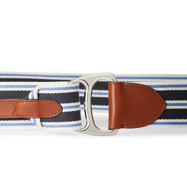 Vanilla/Blue Loch/Navy Striped Bend-Back Belt Lauren 2