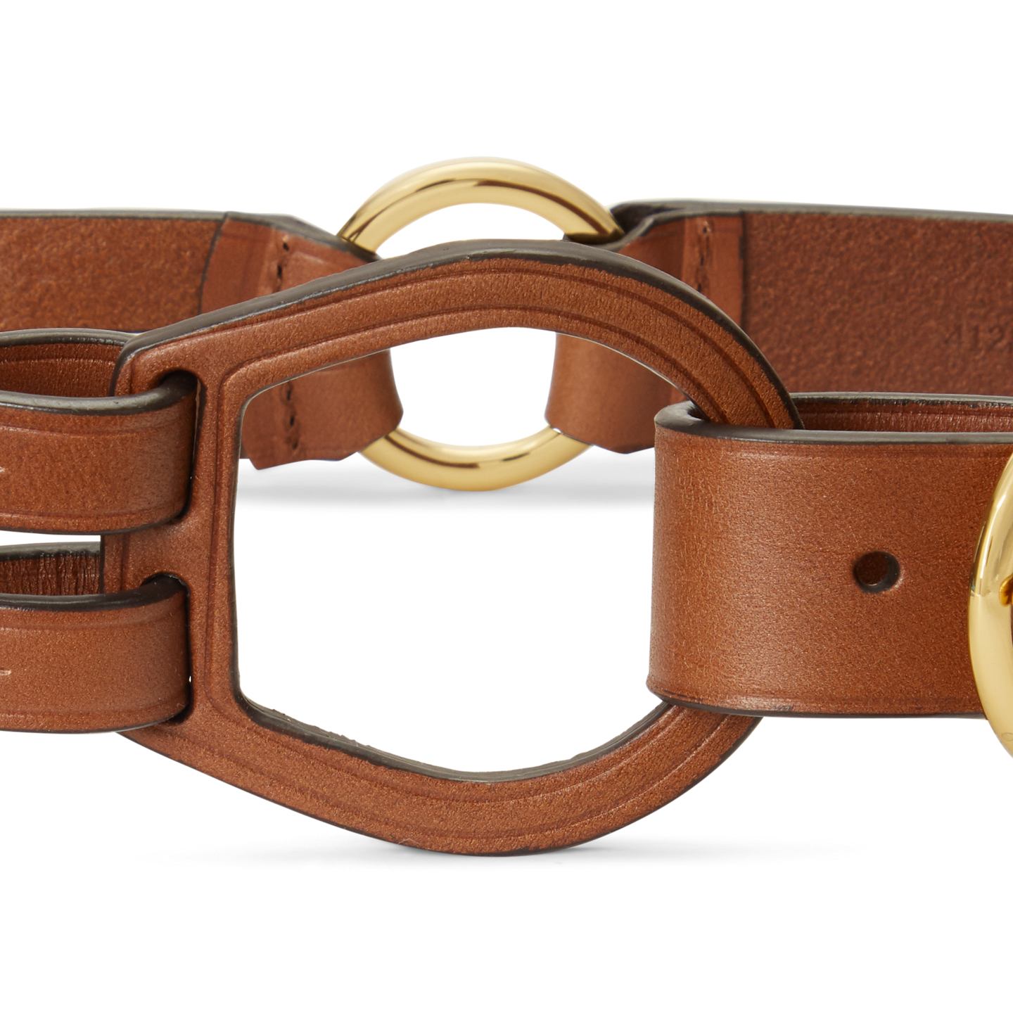 Женский ремень Ralph Lauren Tri-Strap Leather, цвет: Cuoio — фото 1