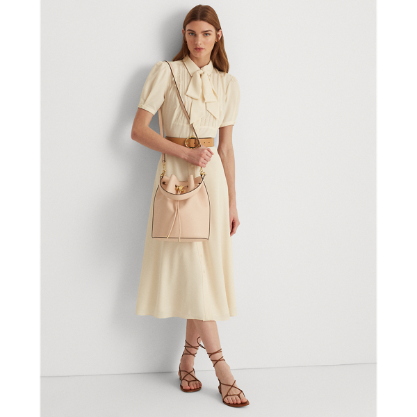 Blush Leather Large Andie Drawstring Bag Lauren 8