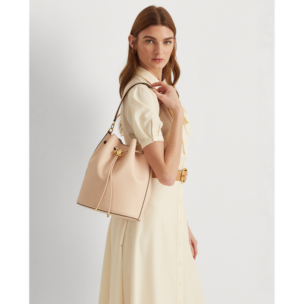 Blush Leather Large Andie Drawstring Bag Lauren 9