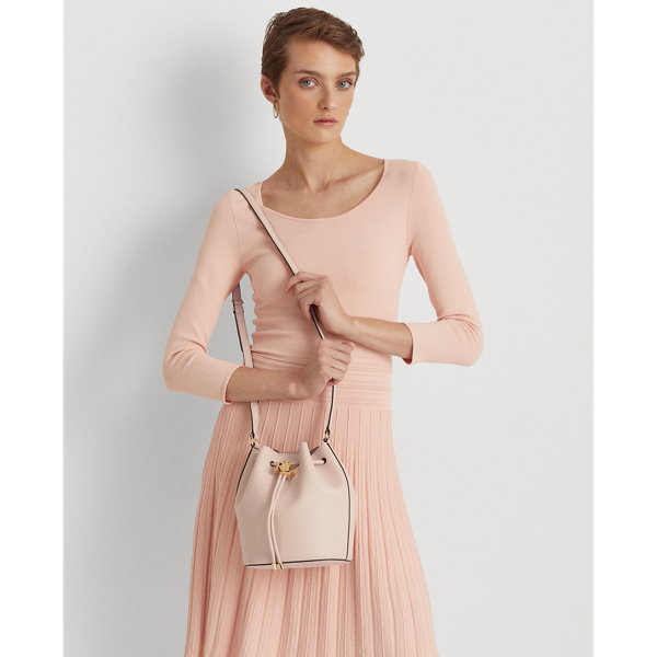 Blush Leather Medium Andie Drawstring Bag Lauren 8