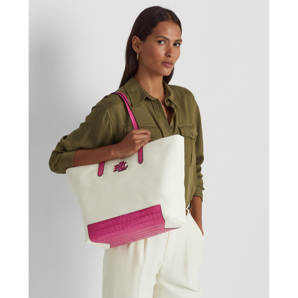 Natural/Nouveau Bright Pi Canvas Large Goldie Tote Lauren 7