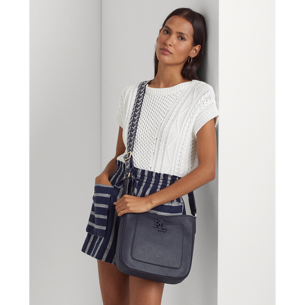 Lauren Navy Pebbled Leather Cameryn Crossbody Lauren 7