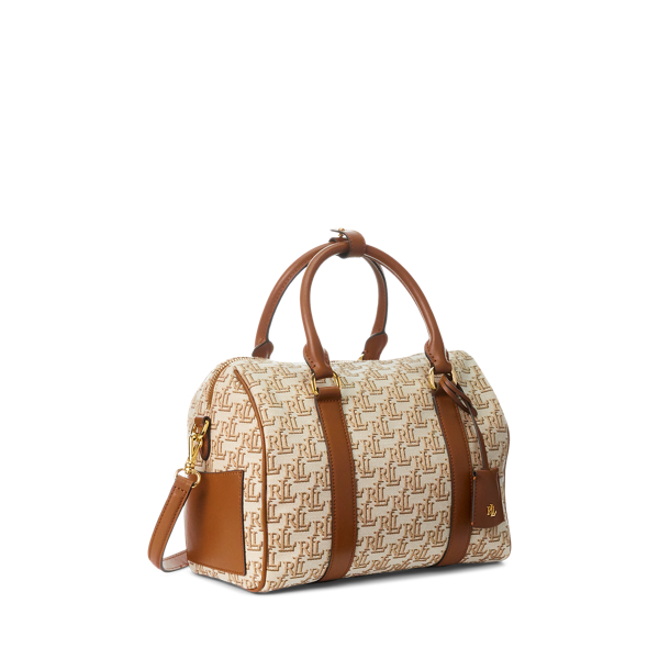 Khaki/Lauren Tan Monogram Jacquard Medium Kaden Satchel Lauren 3