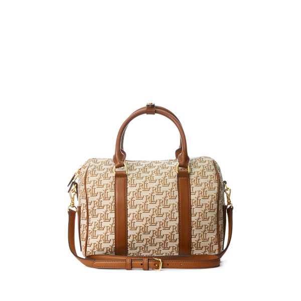 Khaki/Lauren Tan Monogram Jacquard Medium Kaden Satchel Lauren 4