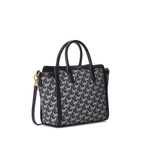 Lauren Navy Monogram Jacquard Medium Tyler Tote Lauren 3