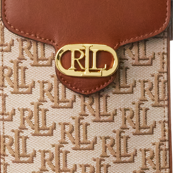 Khaki/Lauren Tan Monogram Jacquard Phone Crossbody Bag Lauren 6