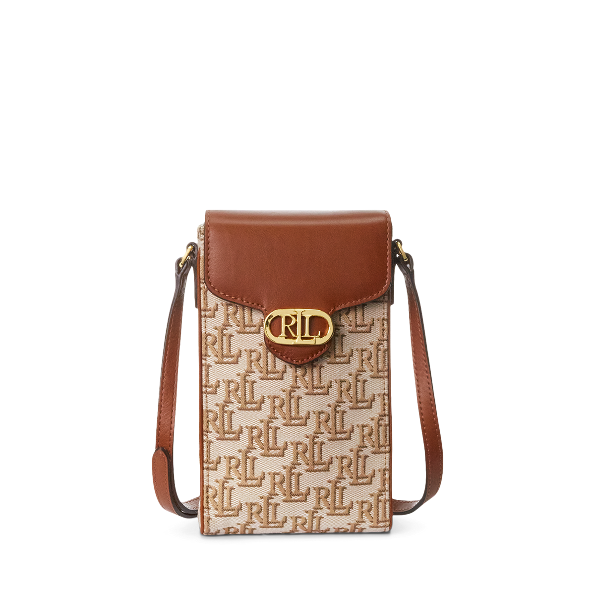 【Ralph Lauren】Leather Crossbody☆マルチに活躍 フォンバッグ Ralph Lauren Collection RL 88 Leather Crossbody Bag | Brown
