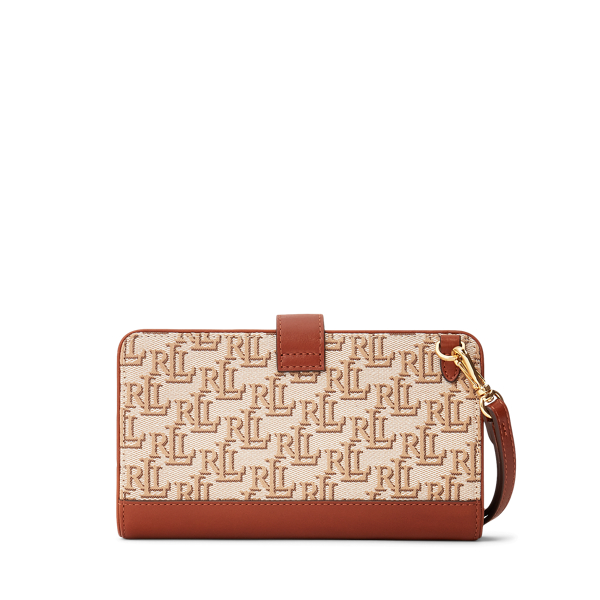 Jacquard tech polstasje met monogram Lauren in Kaki/Lauren tan 2