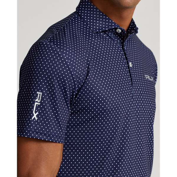Navy Preppy Dot Custom Slim Fit Performance Polo RLX 6