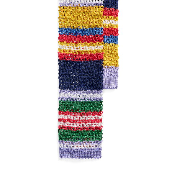Striped Knit Silk Tie