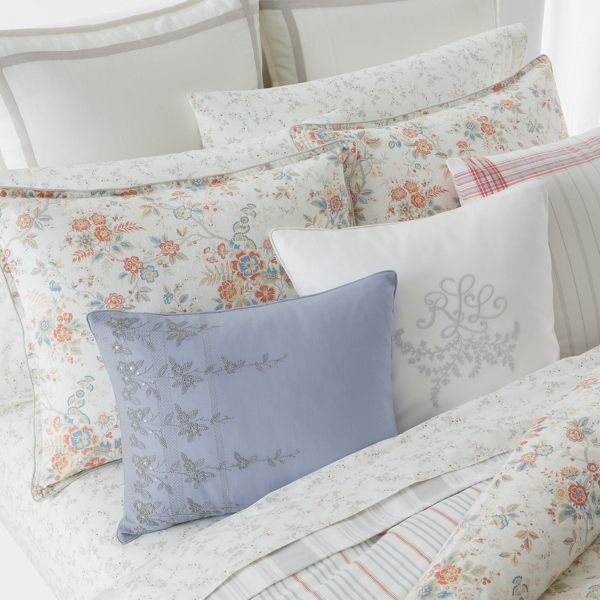 Off White And Grey Carolyne Monogram Throw Pillow Lauren Home 6