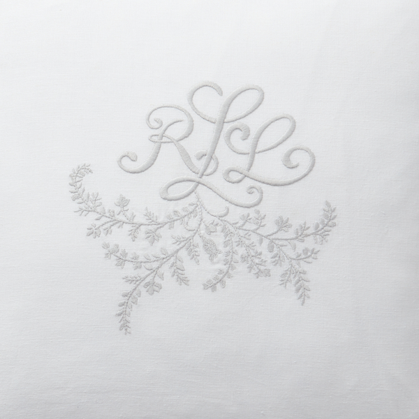 Off White And Grey Carolyne Monogram Throw Pillow Lauren Home 3