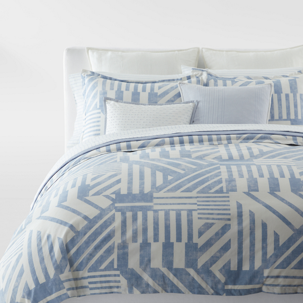 Blue Cornflower Bennett Pickstitch Throw Pillow Lauren Home 4