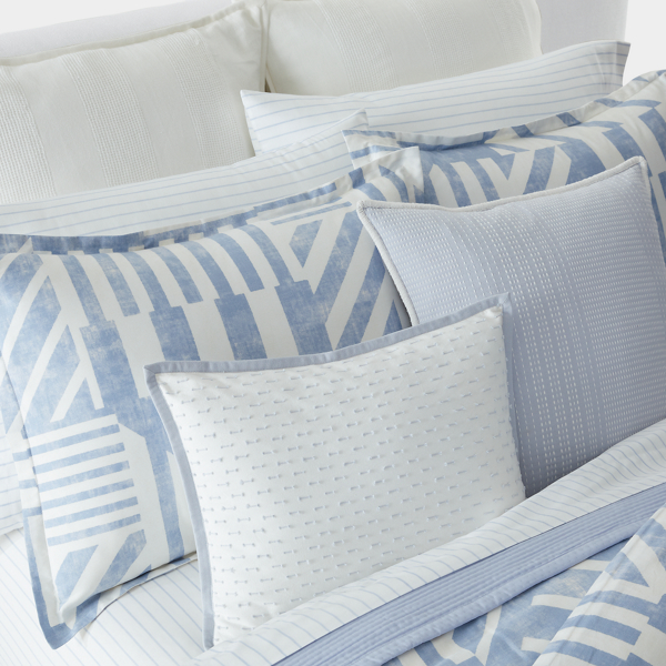 Blue Cornflower Bennett Pickstitch Throw Pillow Lauren Home 6