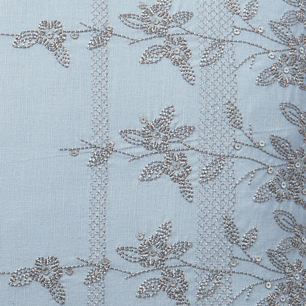Blue Carolyne Embroidery Throw Pillow Lauren Home 3