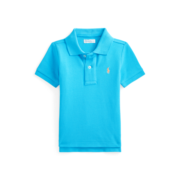 Cove Blue Cotton Mesh Polo Shirt Baby Boy 1