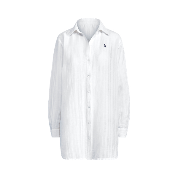 Tonal-Stripe Cotton Shirt Cover-Up Polo Ralph Lauren 1