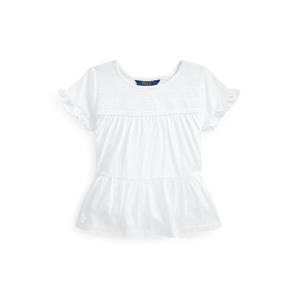 Smocked Tiered Cotton Jersey Top