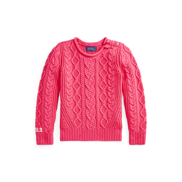 Aran-Knit Cotton Jumper GIRLS 1.5-6.5 YEARS 1