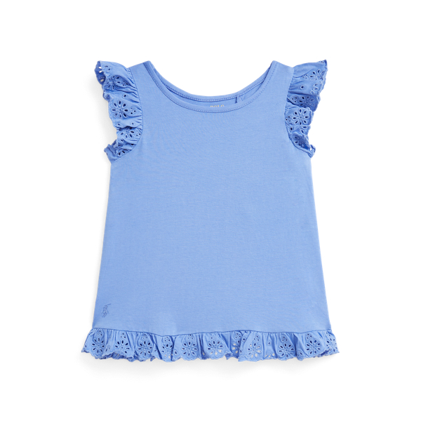 Katoenjersey top met oogjes