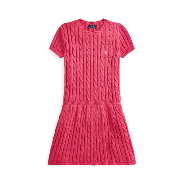 Cable-Knit Cotton Polo Sweater Dress
