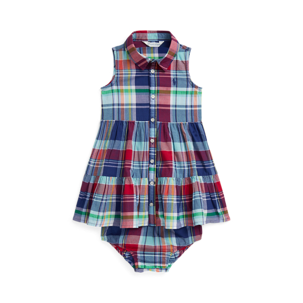 Cotton Madras Shirtdress &amp; Bloomer
