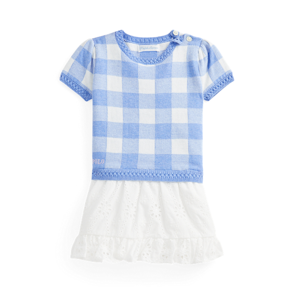 Gingham Woven-Skirt Jumper Dress